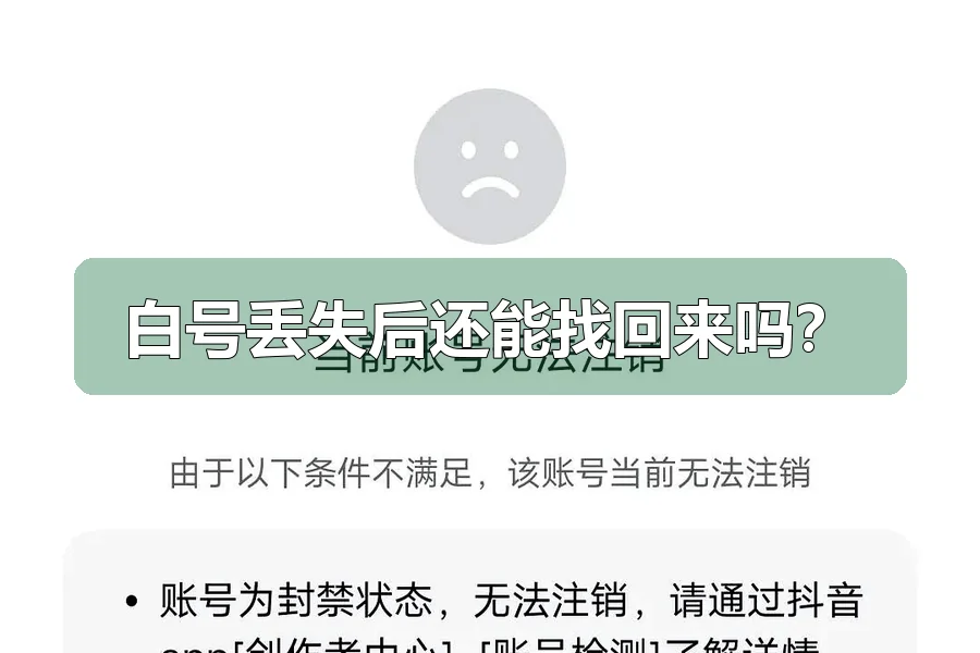 白号丢失后还能找回来吗?